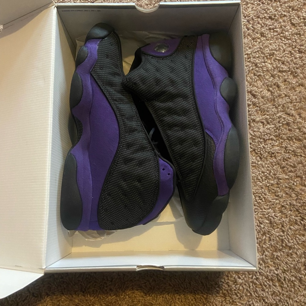 Jordan Black and Purple Athletic Shoes